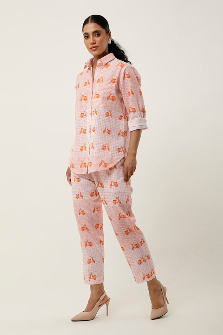 Orange Shirt & Pants Set