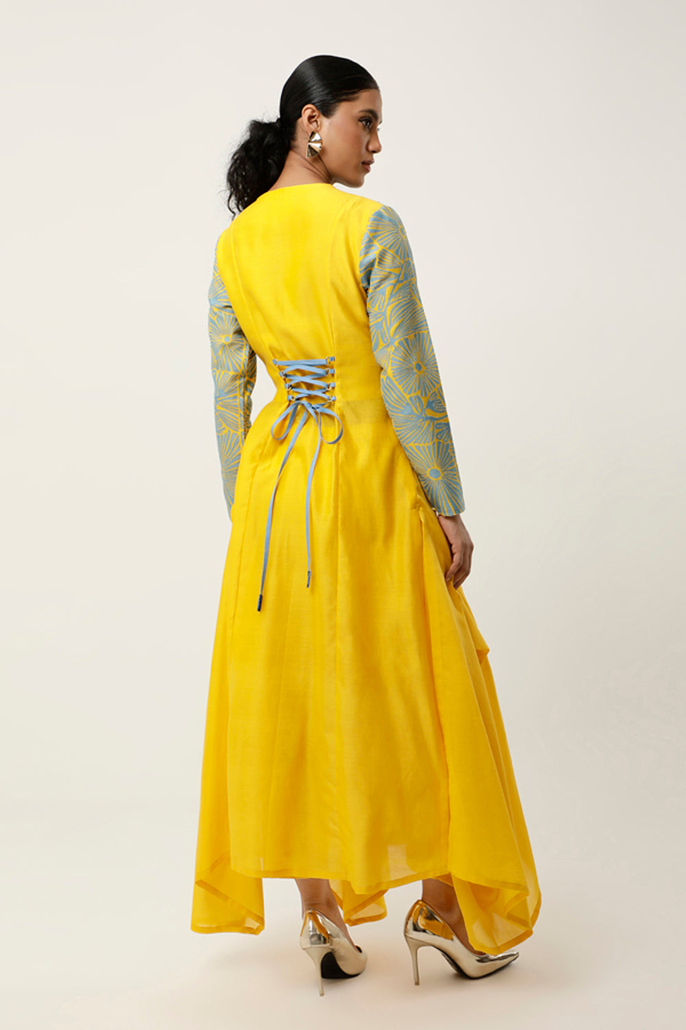 Yellow & Light Blue Kurta Set