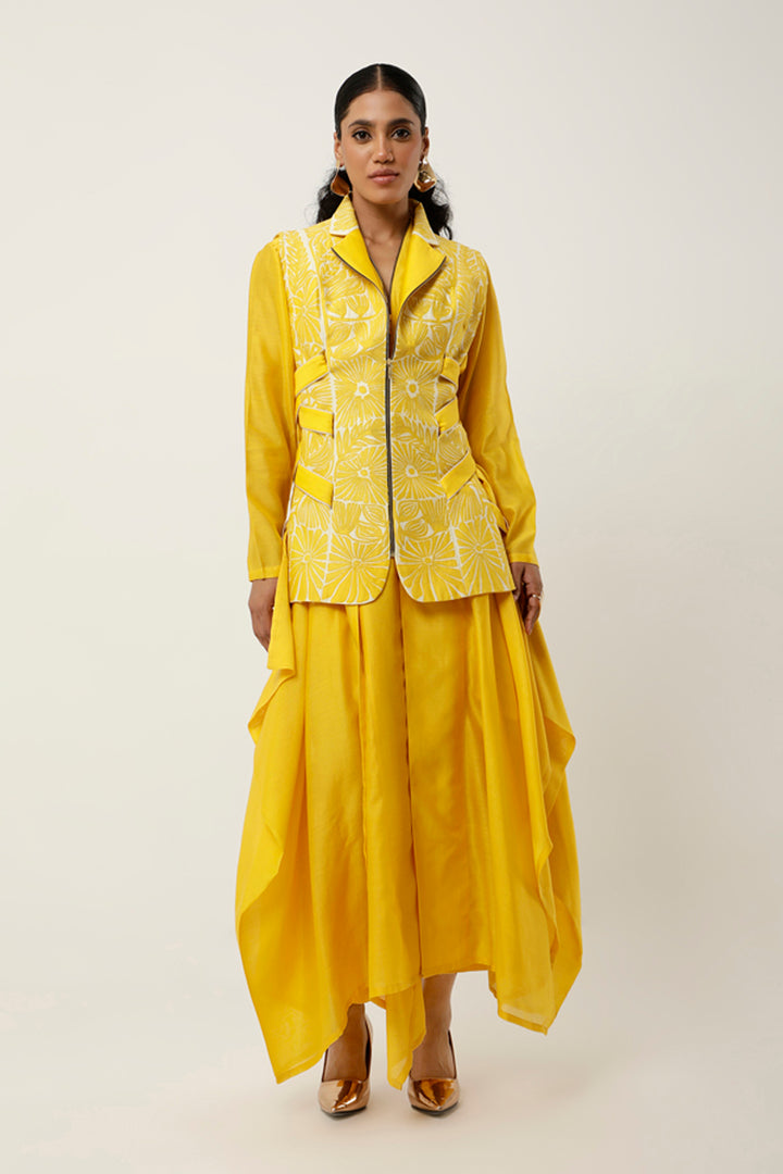 Yellow & Ivory Jacket Set