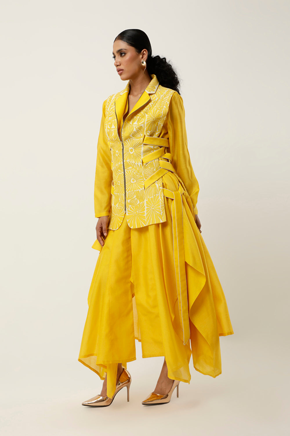 Yellow & Ivory Jacket Set