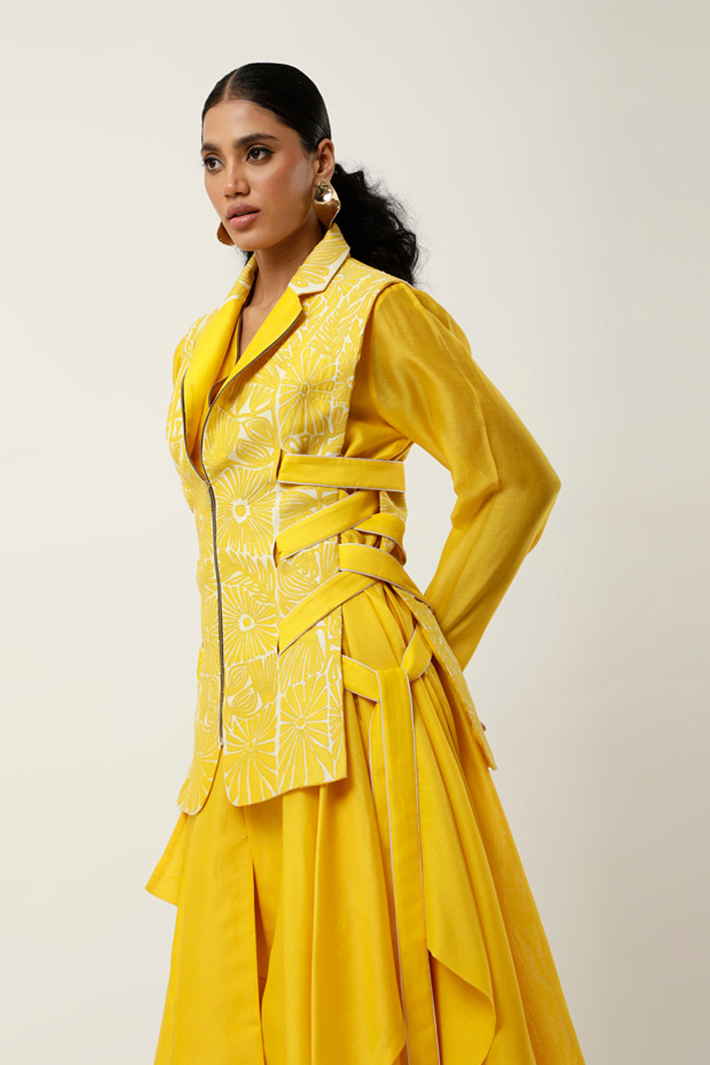 Yellow & Ivory Jacket Set