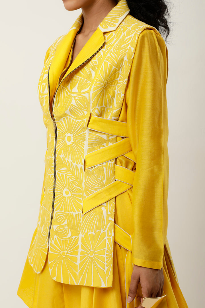 Yellow & Ivory Jacket Set