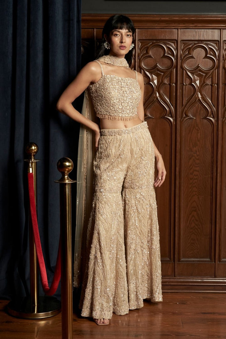 Beige Indo-western Set