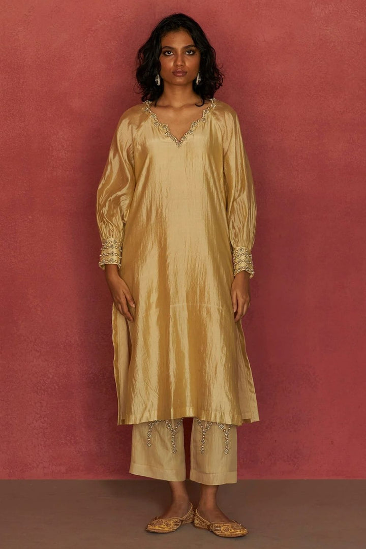 Kanari Topaz Silk Kurta