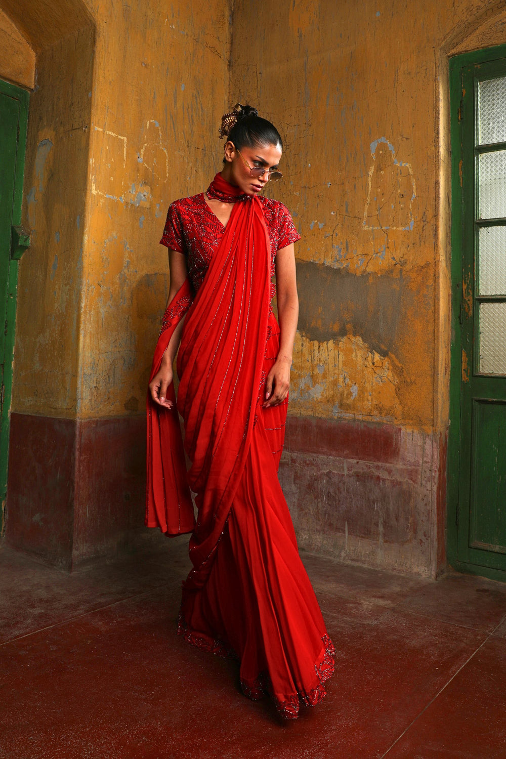 Scarlet Veil Saree