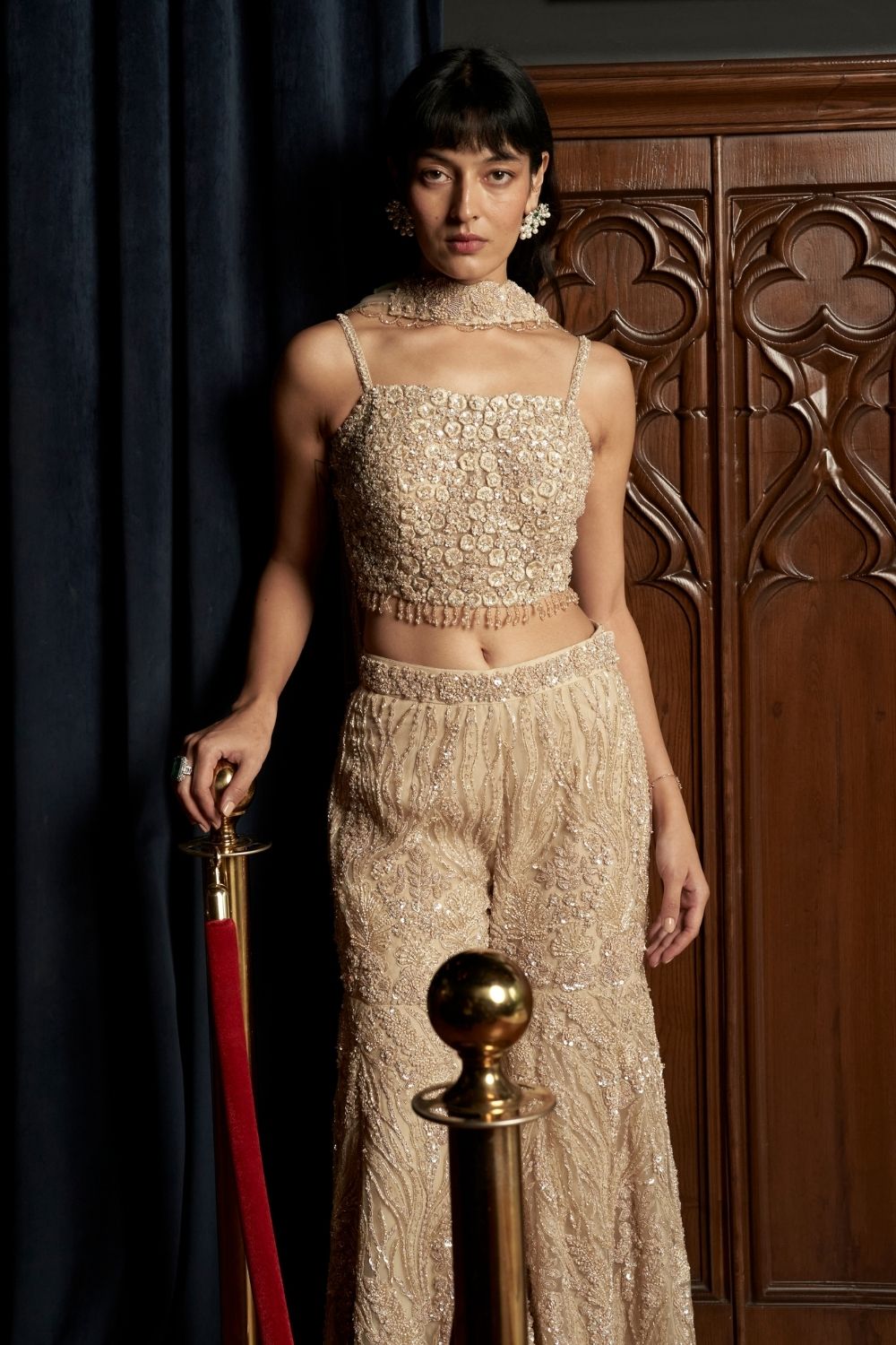 Beige Indo-western Set