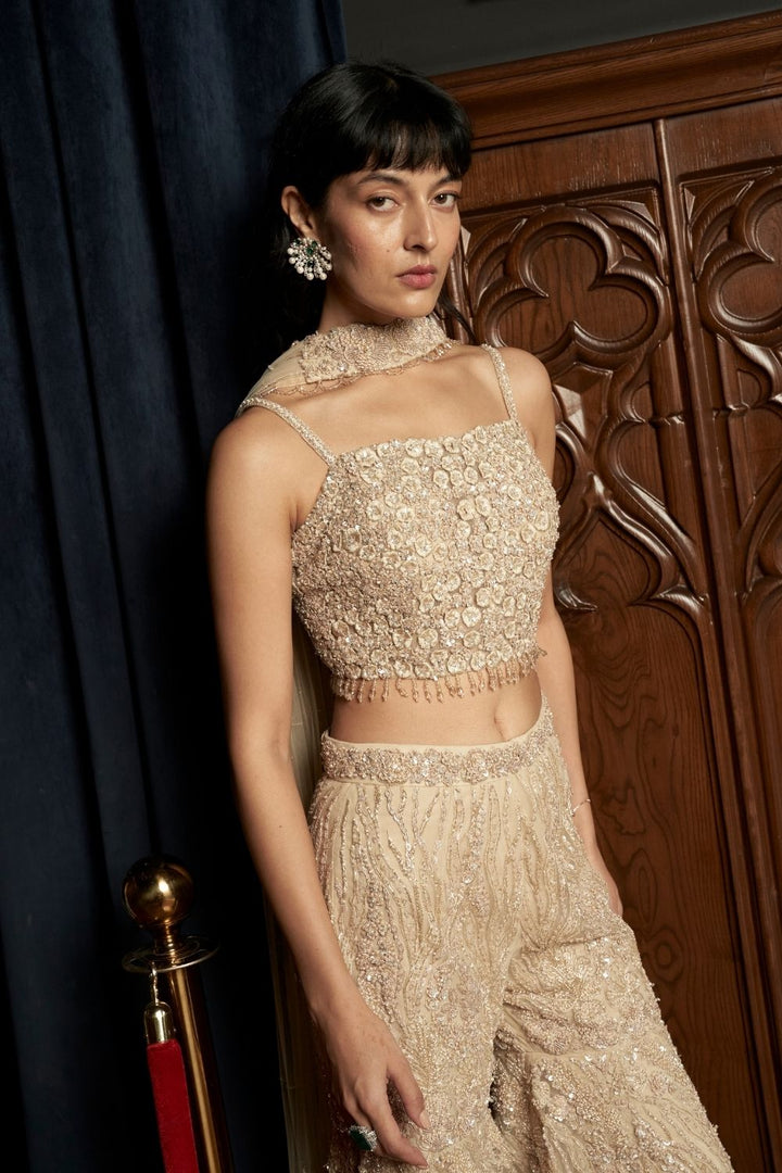 Beige Indo-western Set