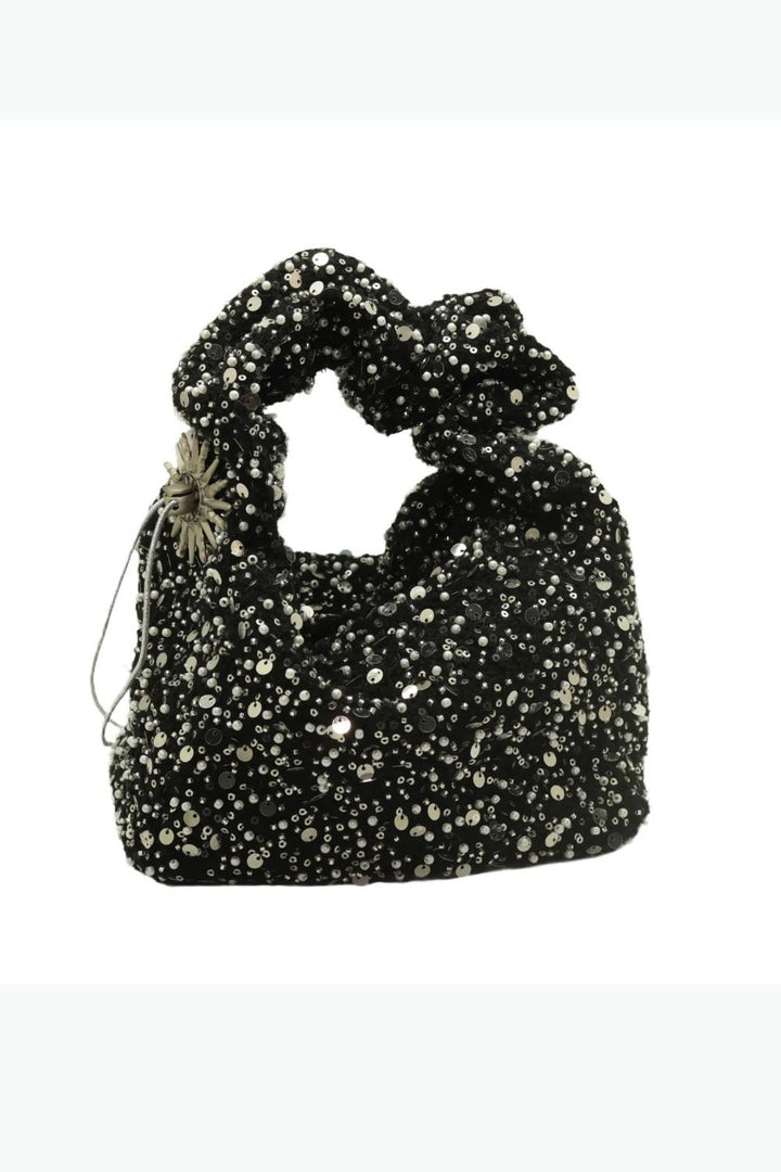 Black & Silver Celest Cloud Bag