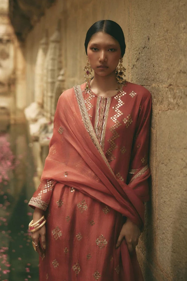 Copper Gota Red Kurta Set