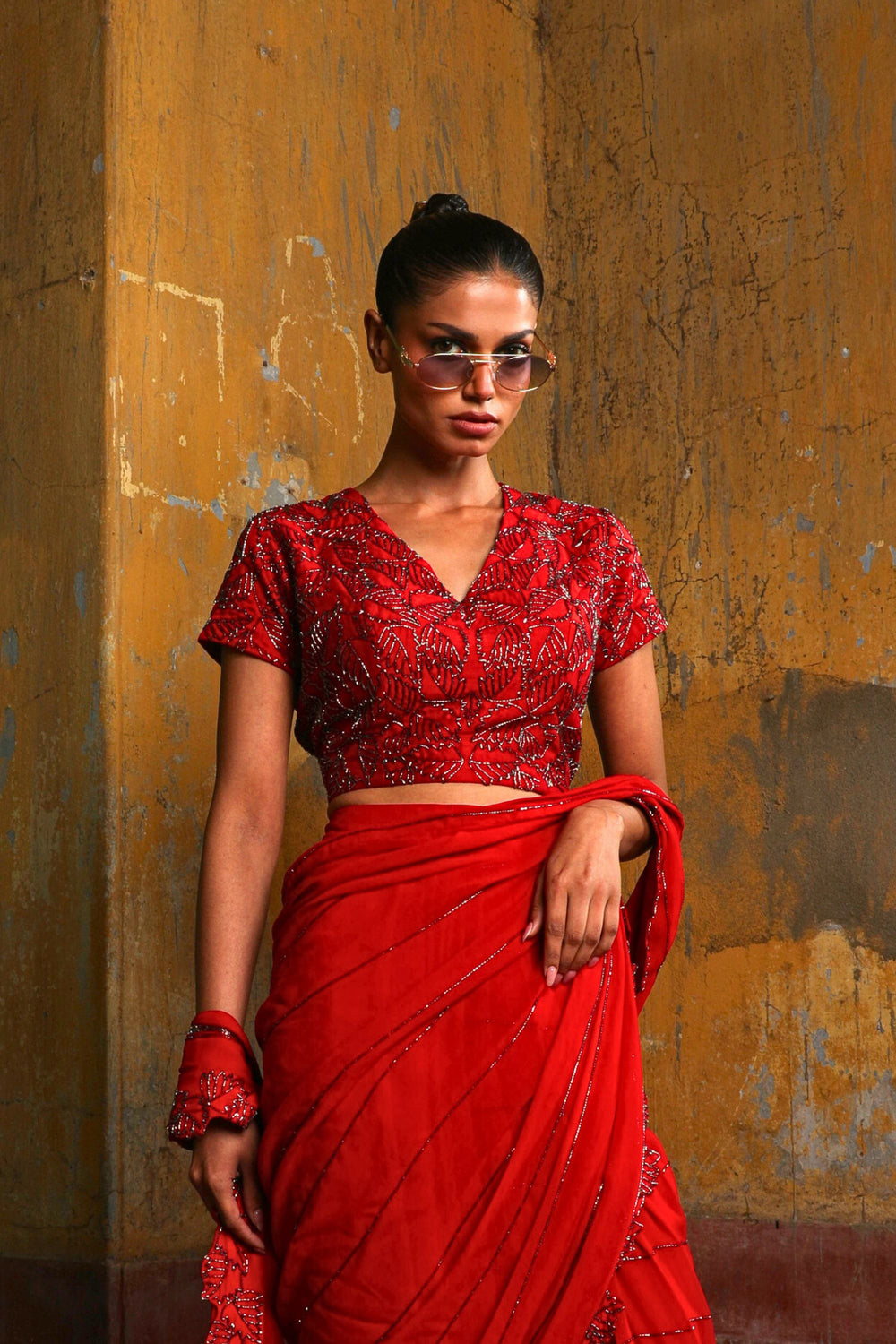 Scarlet Veil Saree