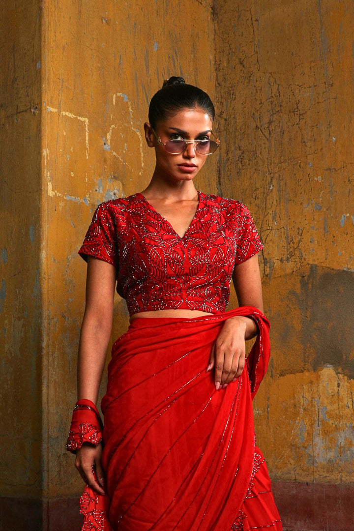 Scarlet Veil Saree