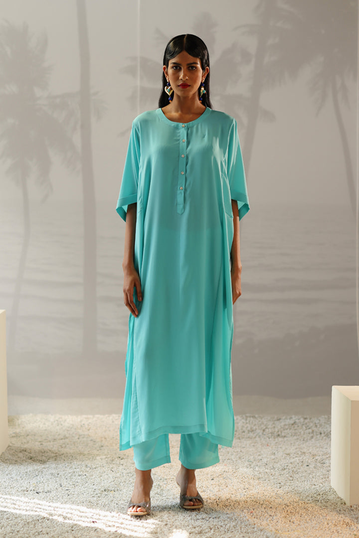 Zama Aqua Kaftan Set