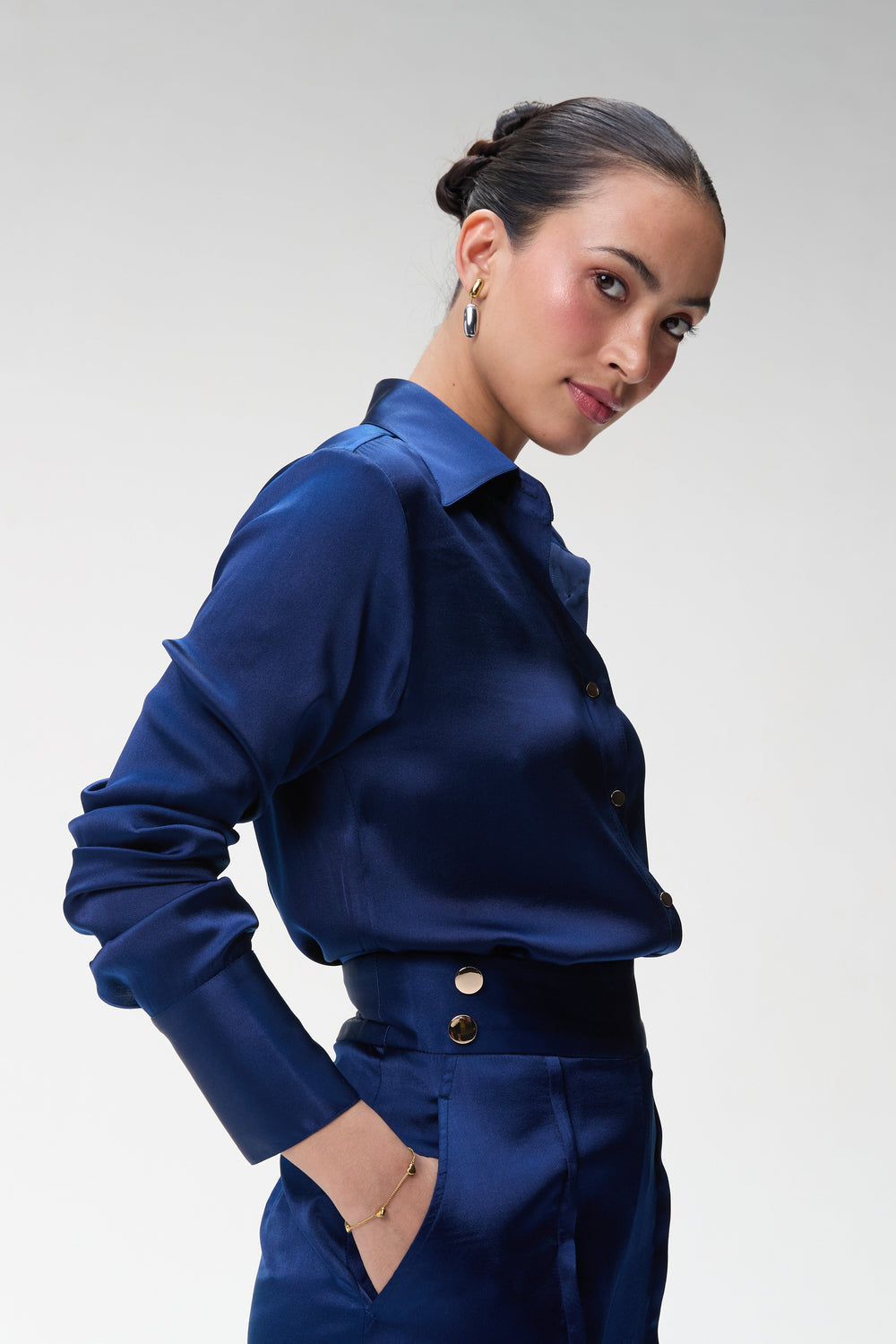 Midnight Blue Silk Shirt & Midnight Blue Silk Trouser