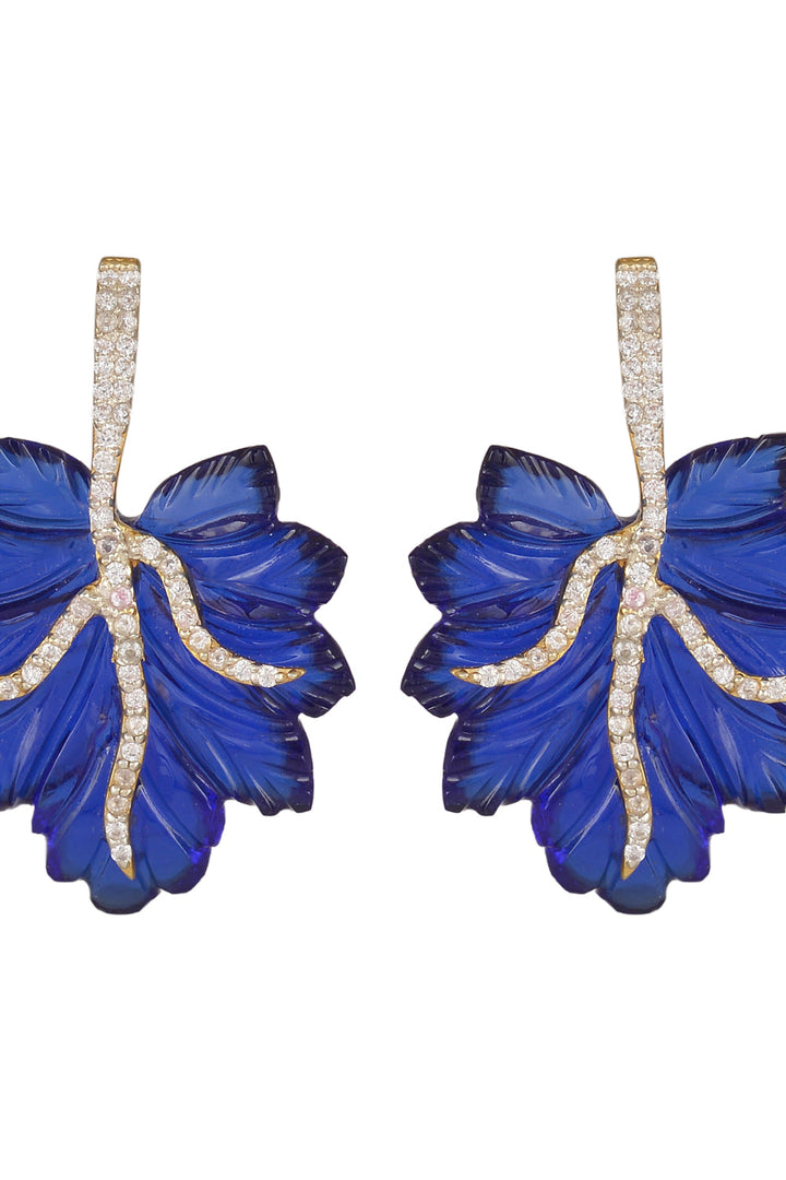 Blue Maple Leaf Earrings