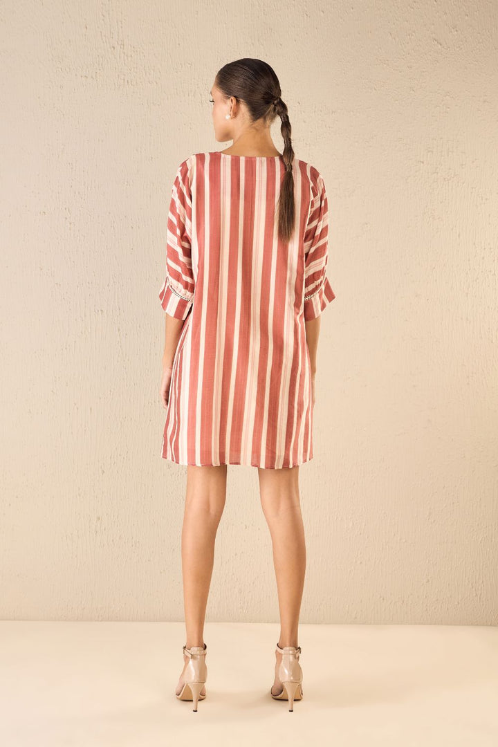 Vintage Rose: Red Stripe Cape Set