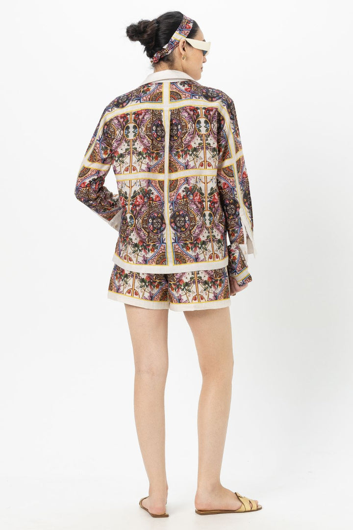 Rococo-White Shorts Set