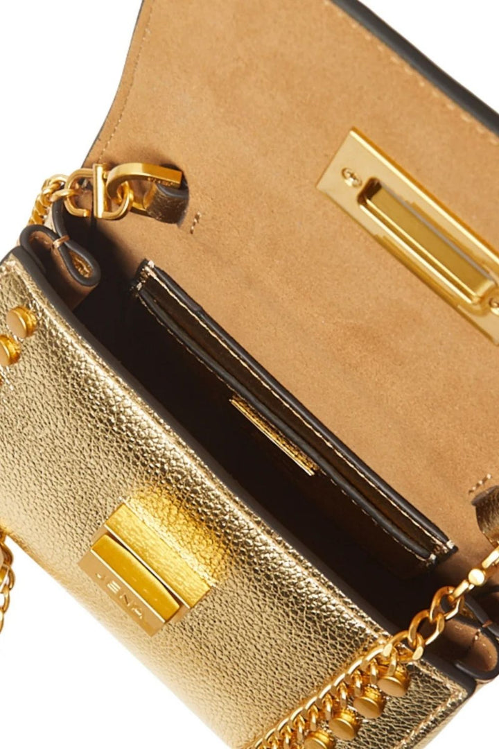 Metallic Gold Mini Studded Crossbody Bag