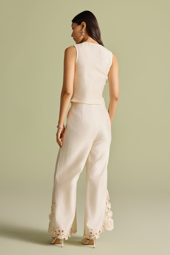 Ivory Pleated Crop Top