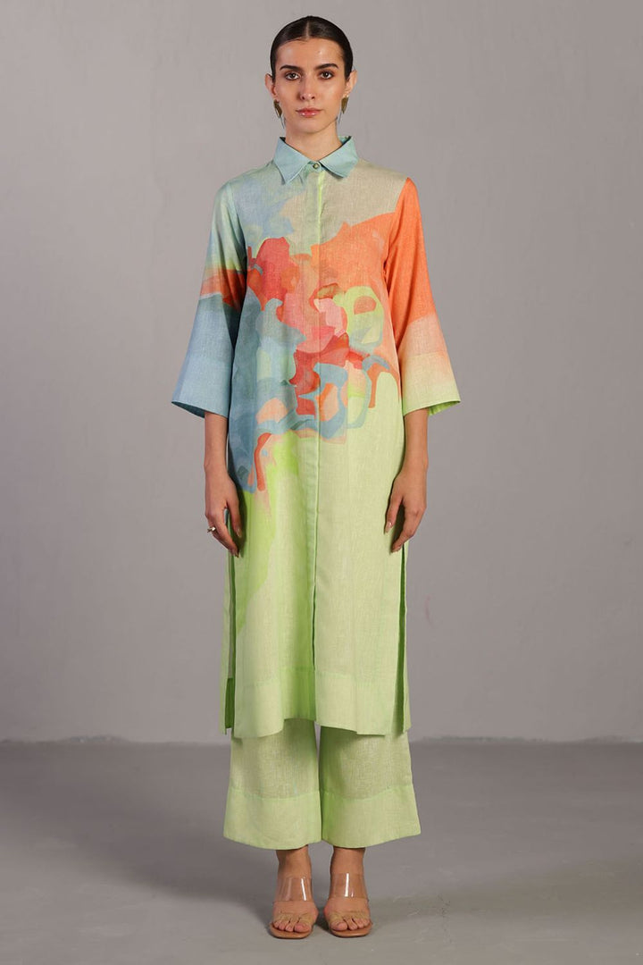 Diffuse multicolour kurta set