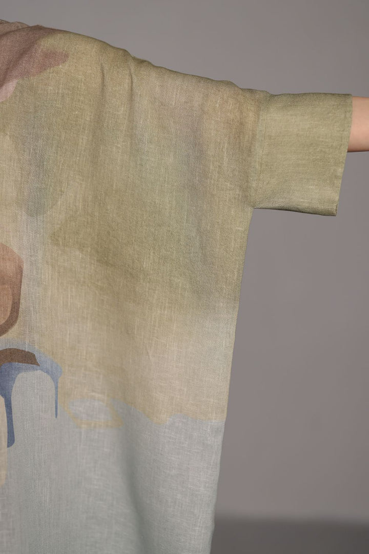 Diffuse pastel blue & green dress
