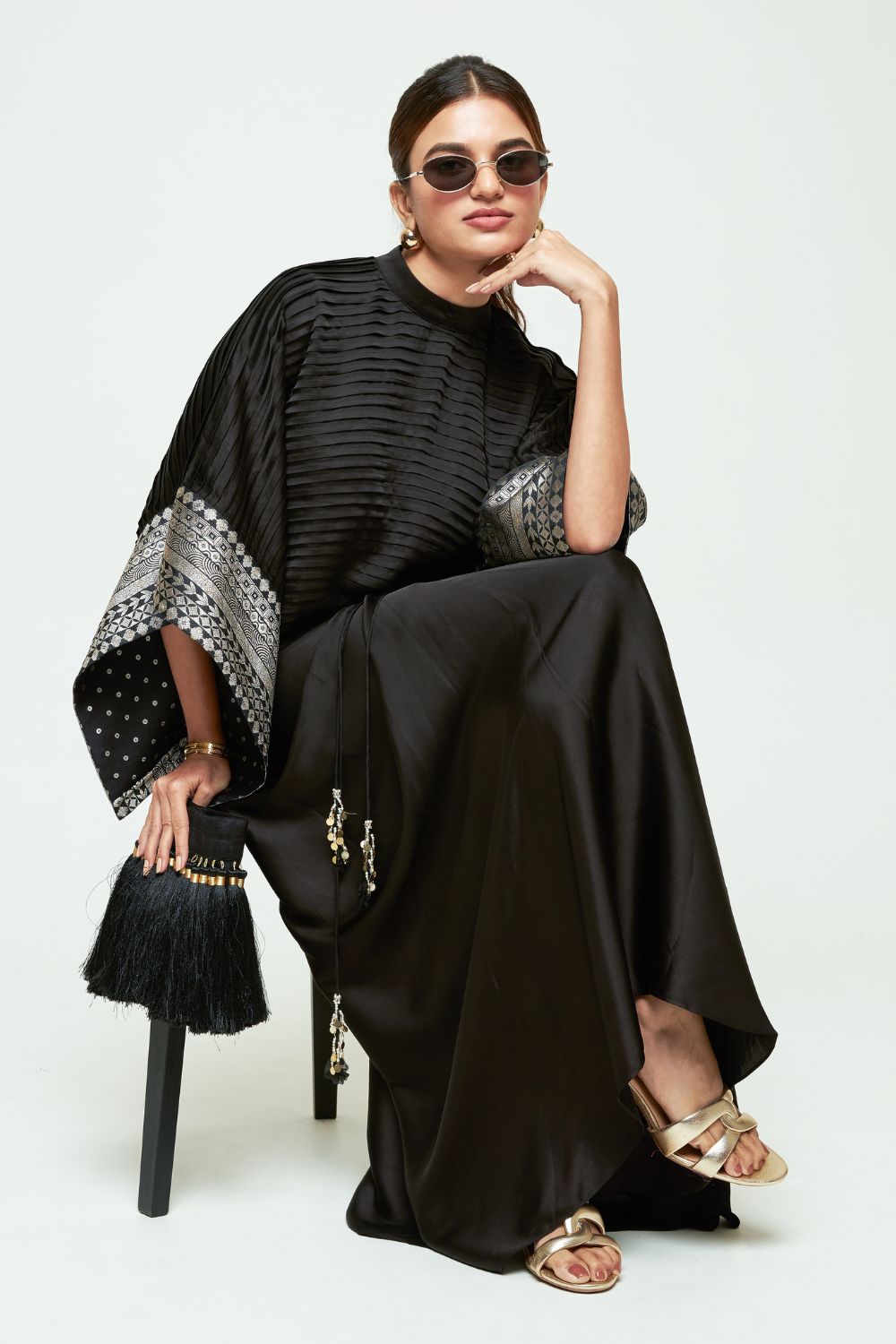 Prana Black Pleated Top Set