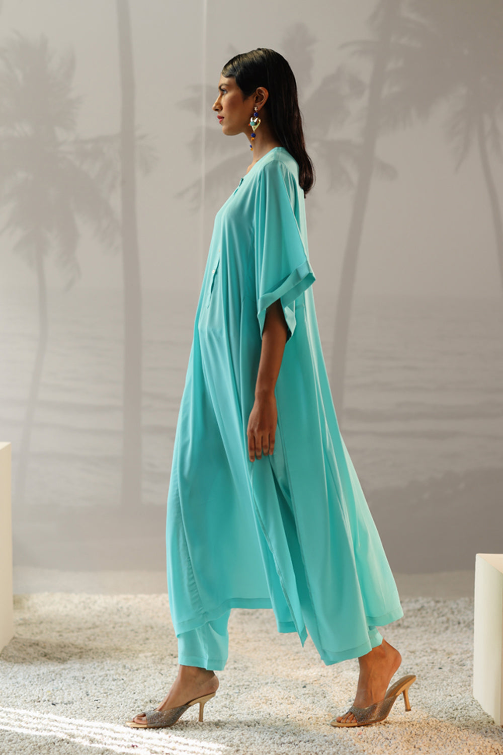 Zama Aqua Kaftan Set