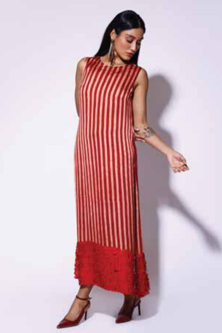 Red White Stripe Midi