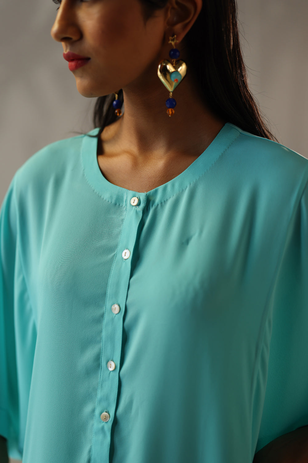 Zama Aqua Kaftan Set