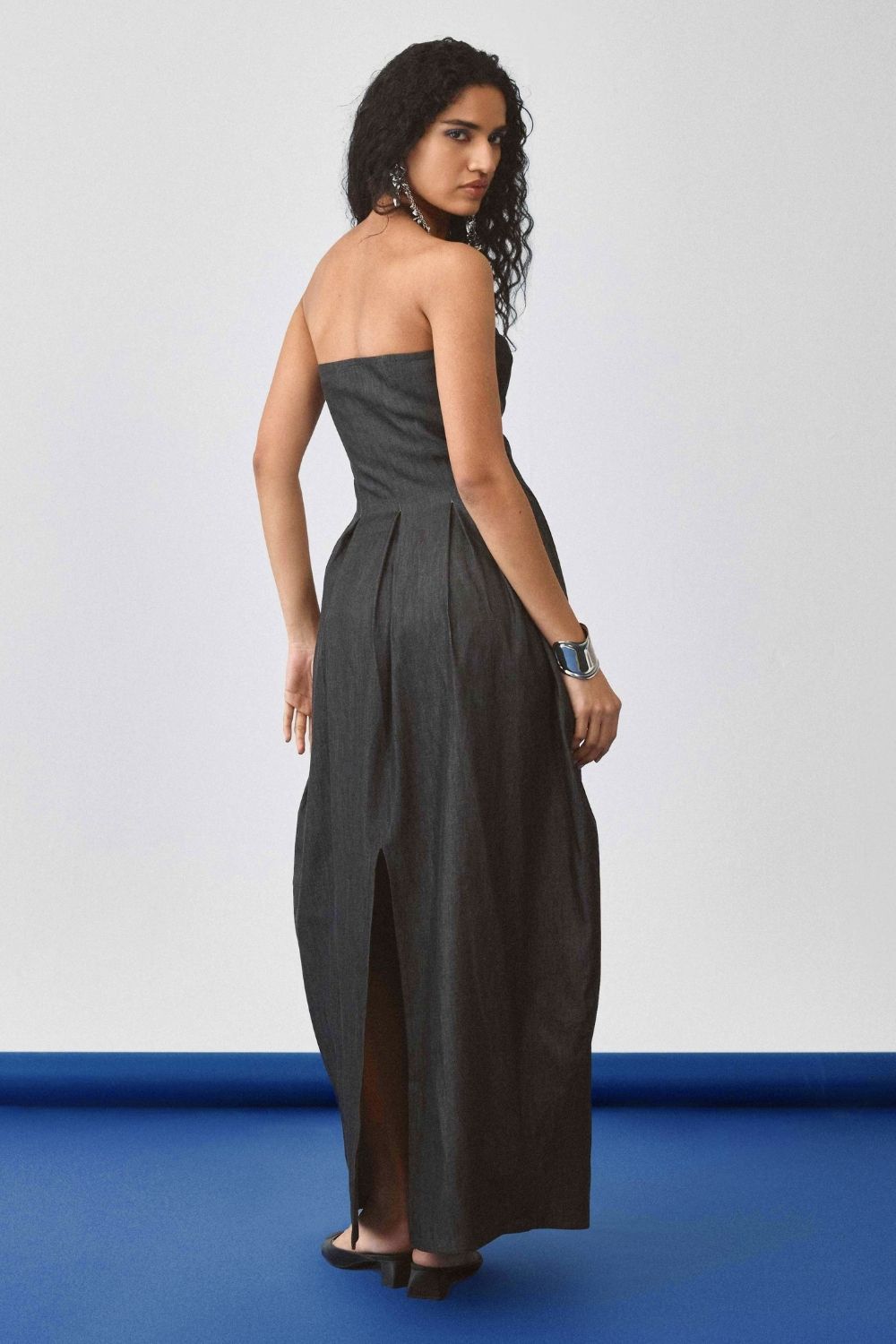 Echo Flared Balloon Denim Dress