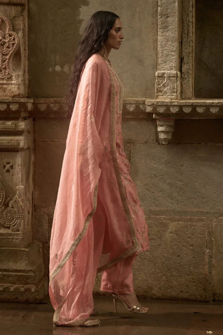 Rose Jaipur Gota Kurta Set
