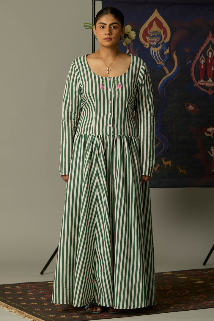 Brooks Dress in Tea Green