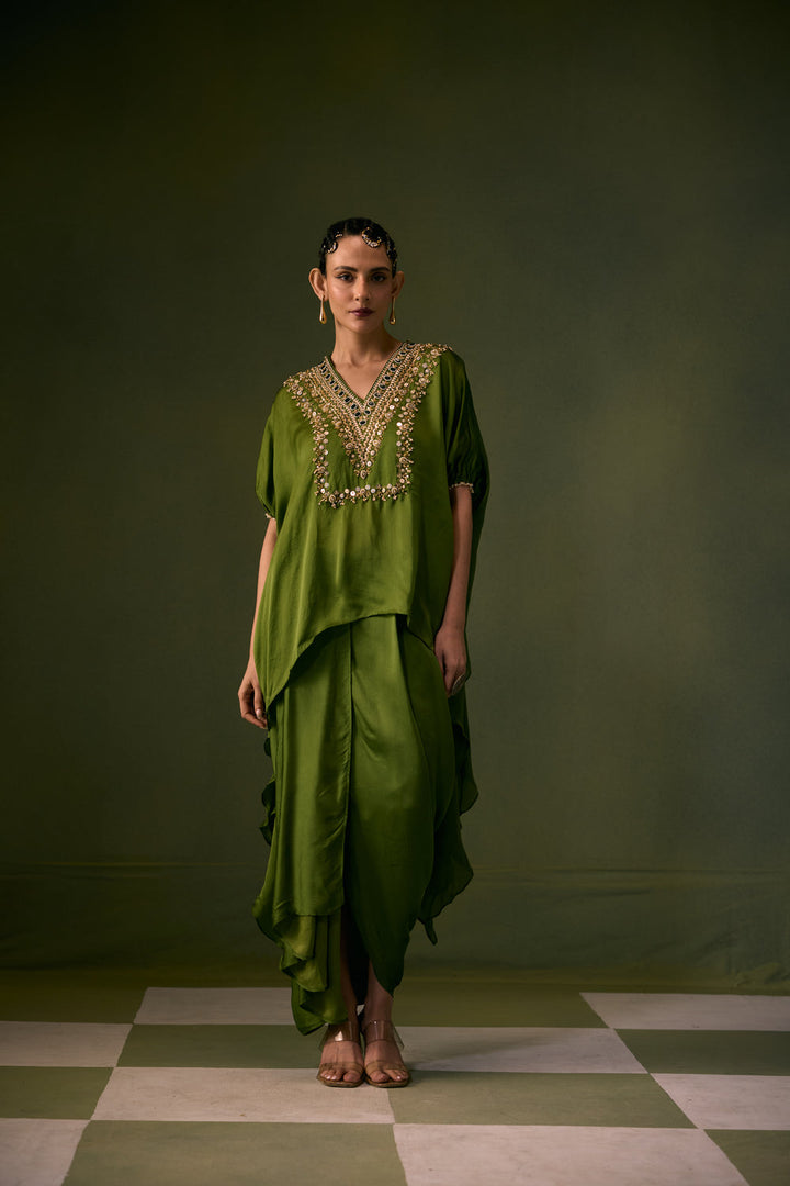 Cove Antifit Asymmetric Top with Pleated Skirt