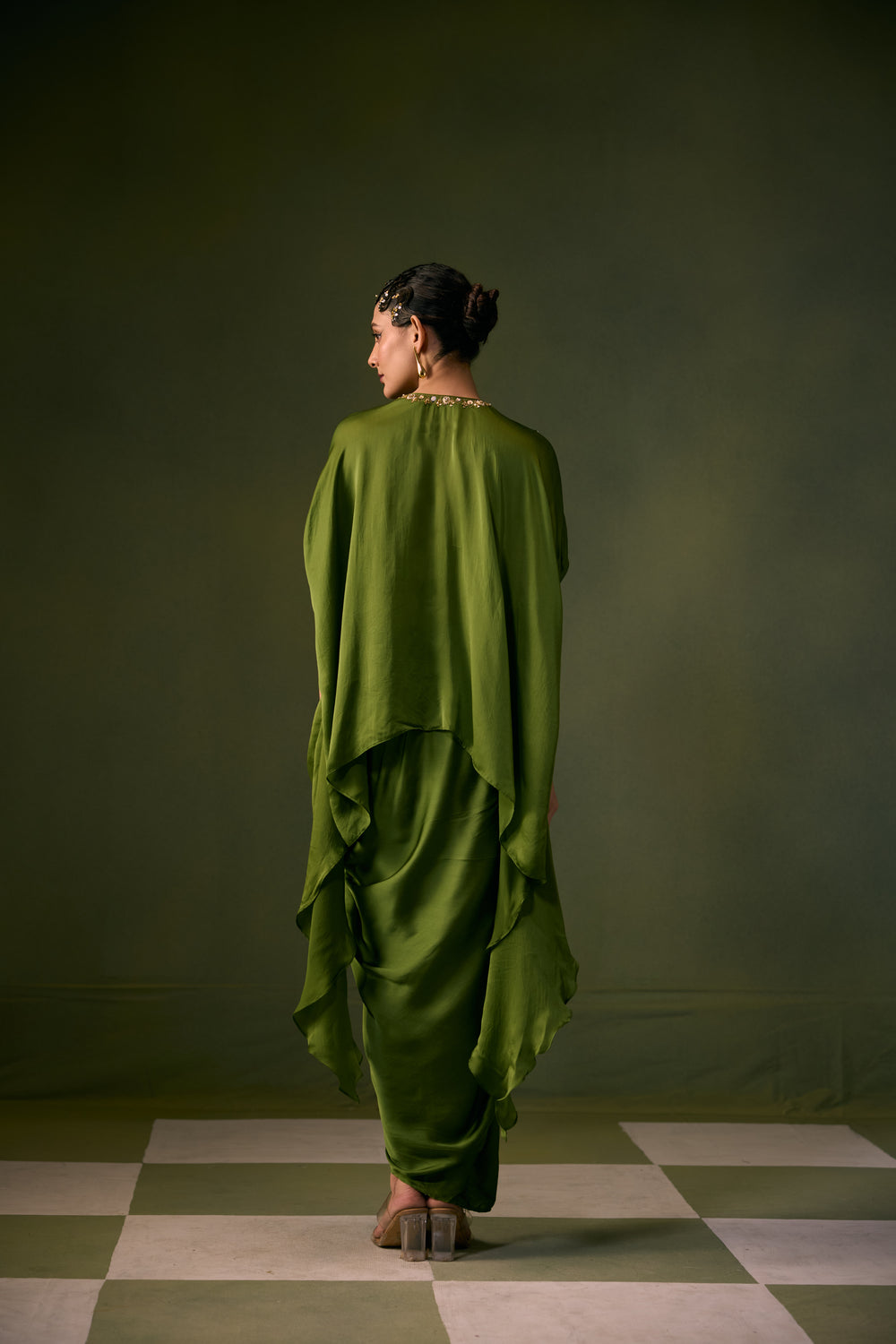 Cove Antifit Asymmetric Top with Pleated Skirt