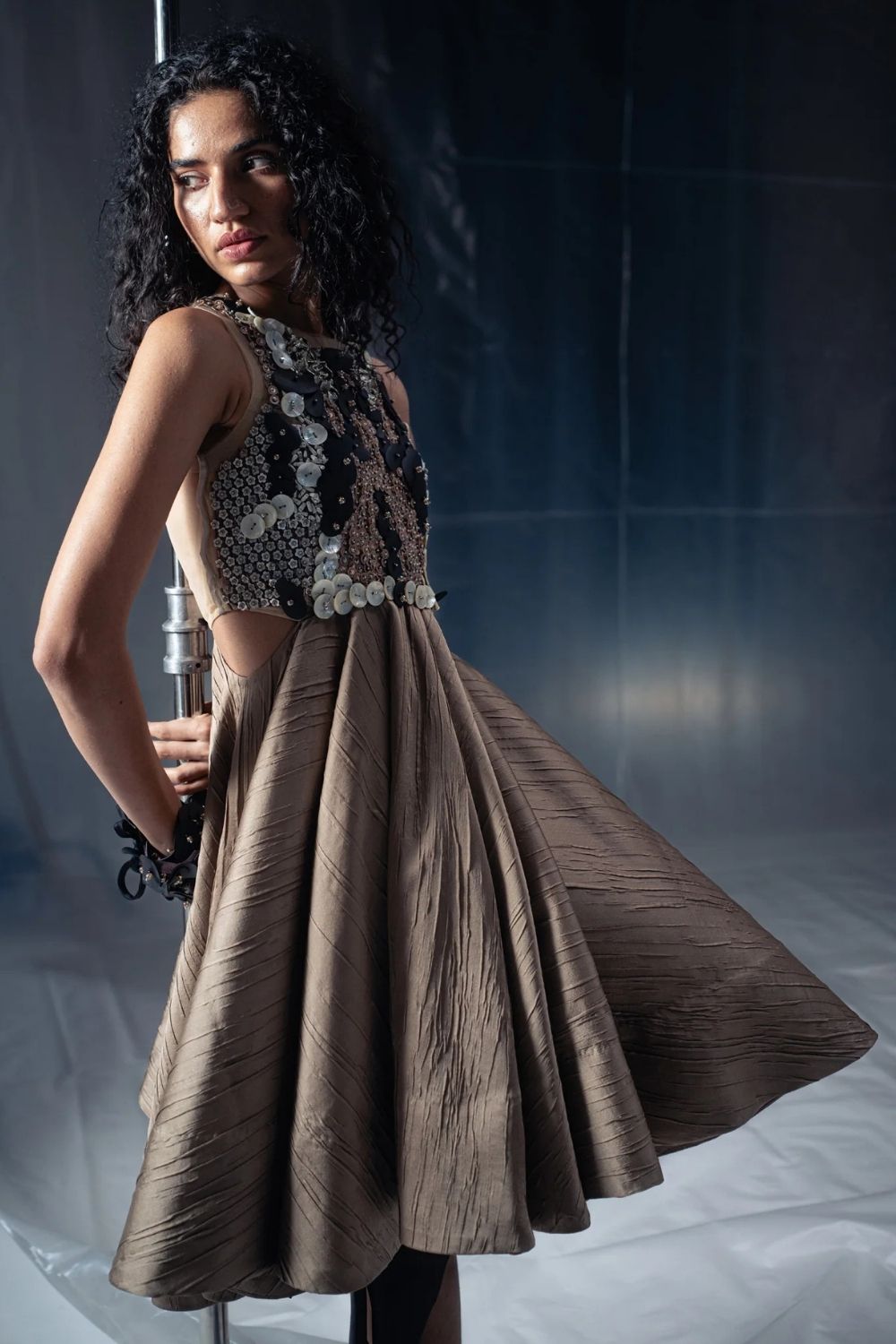 Carbon Dust Fold Dress