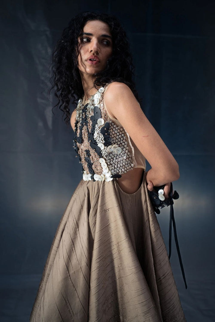 Carbon Dust Fold Dress