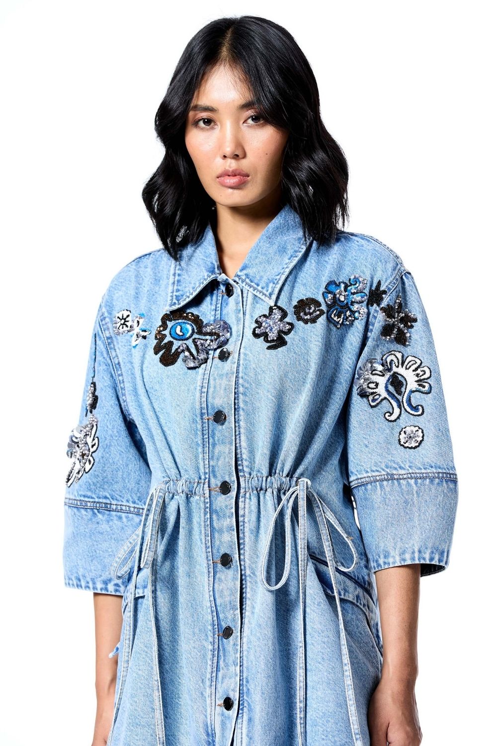 Star Root Denim Dress