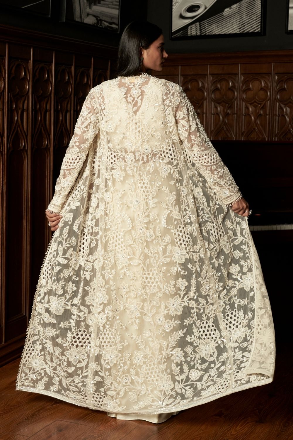 Ivory Jacket-Skirt Set