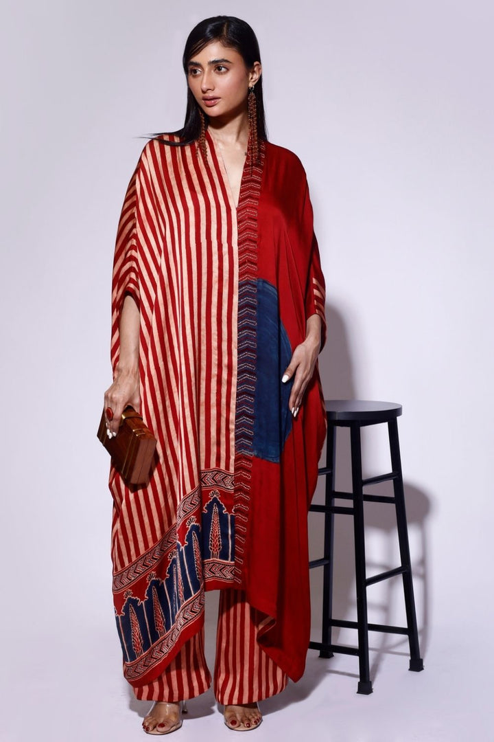 Stripe Circle Cape Dress