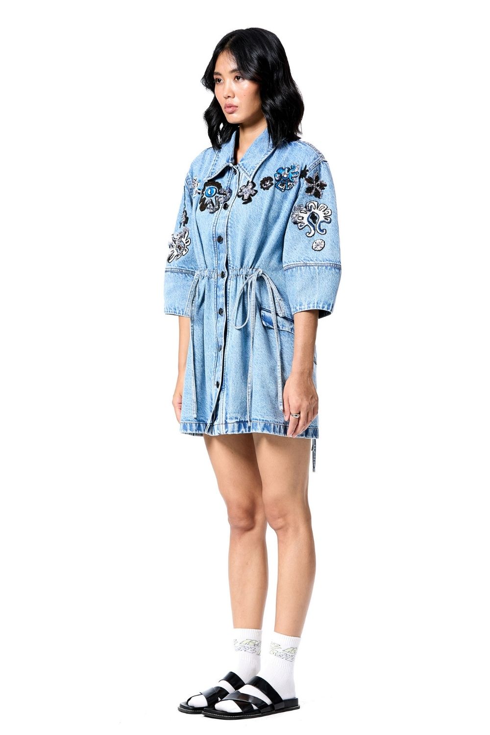 Star Root Denim Dress