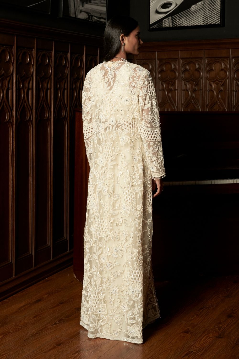 Ivory Jacket-Skirt Set