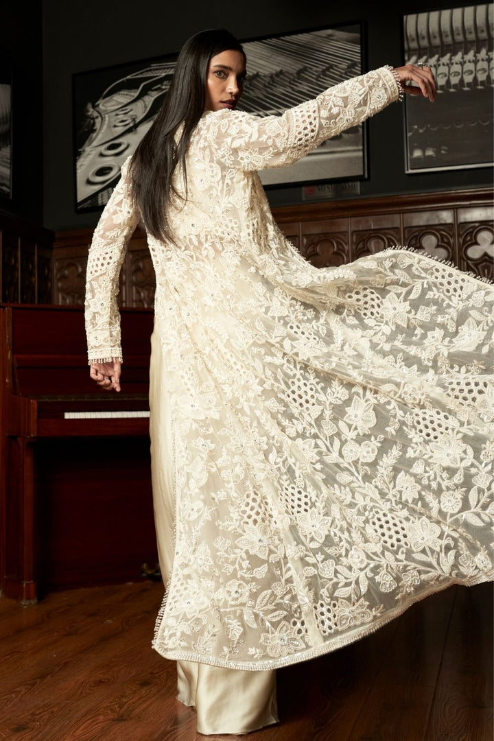 Ivory Jacket-Skirt Set