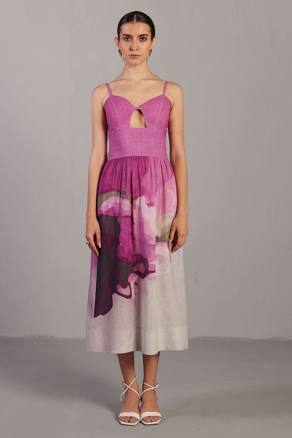 Diffuse beetroot & light grey dress