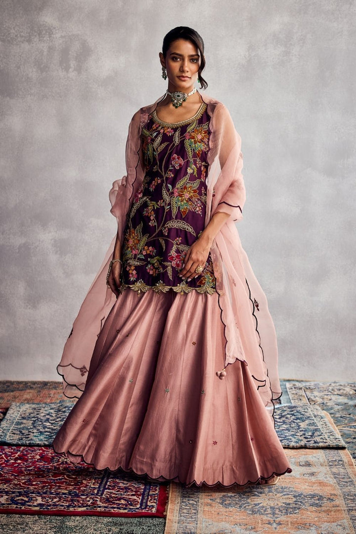 Dark Purple Sharara Set