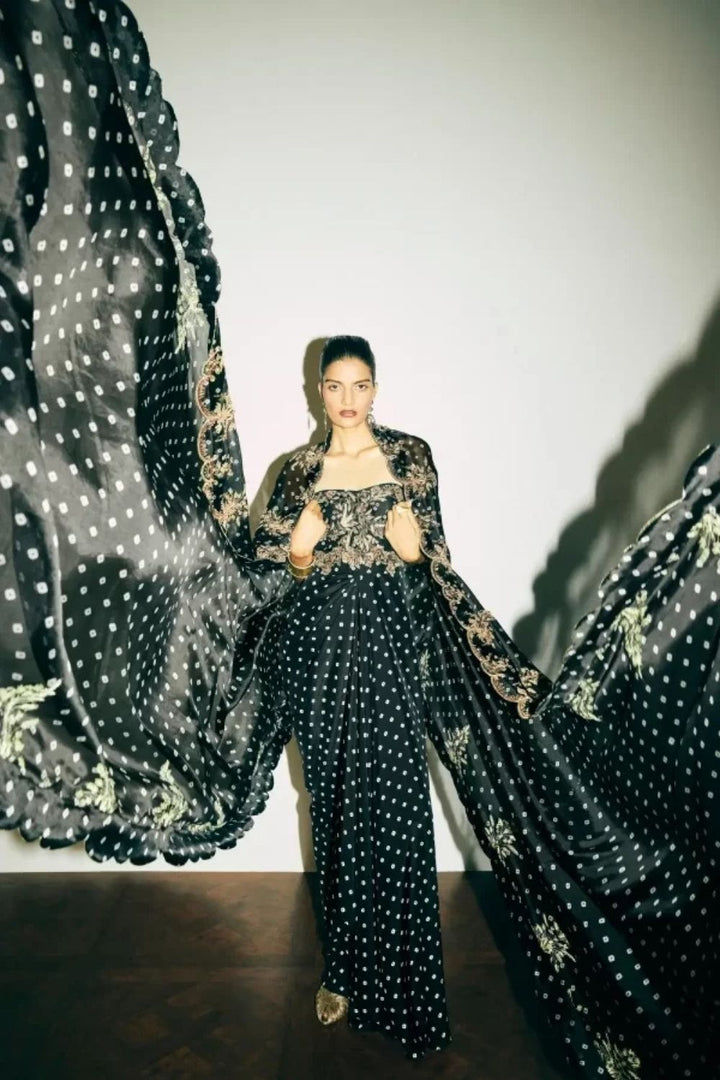 “Solene” Dress with “Venetia” Cape