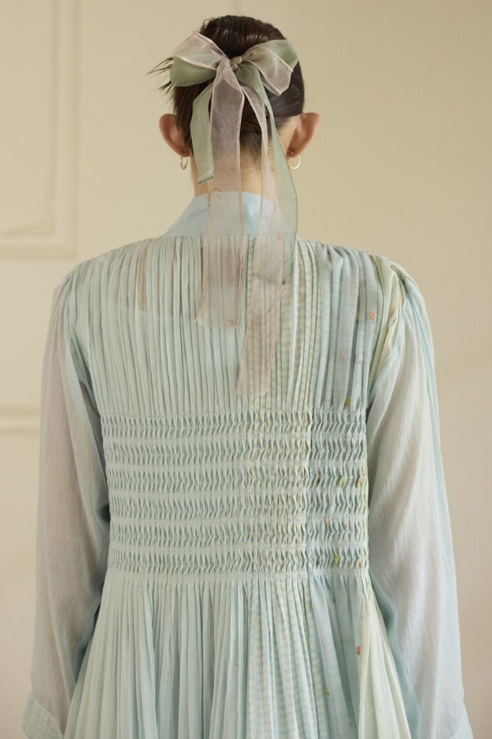 Blue Overlay/ Jacket With Slip and Pants Set