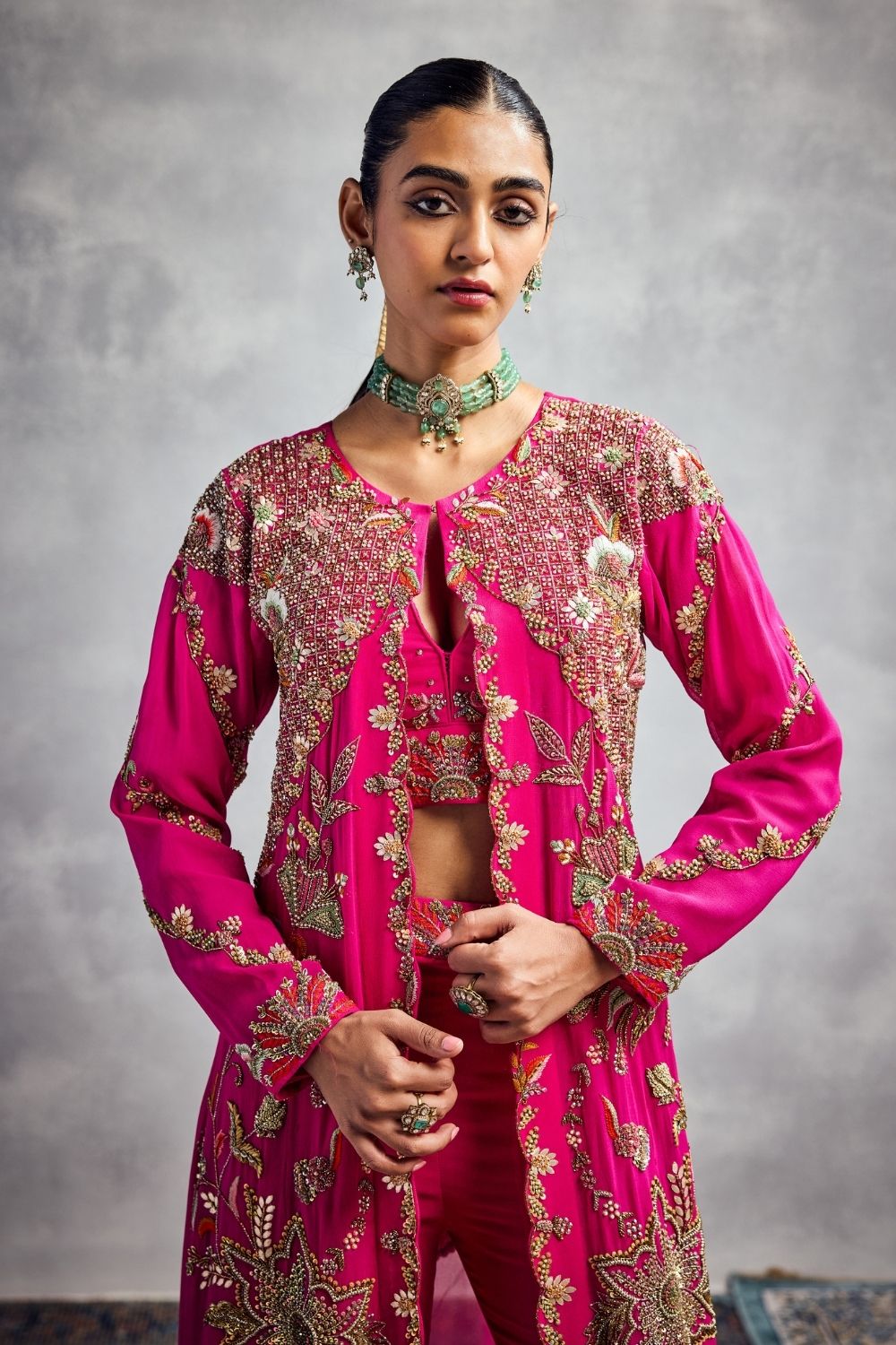 Fuchsia Pink Jacket Set