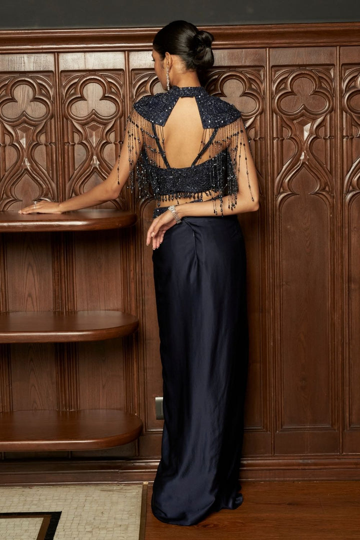 Navy Cape & Skirt Set