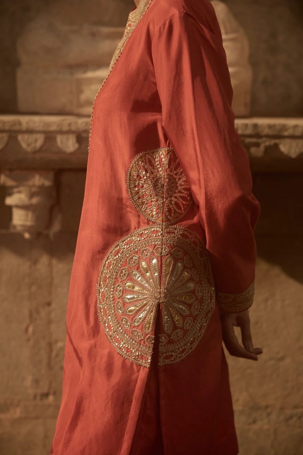 Red Short Kurti Co-ord Set
