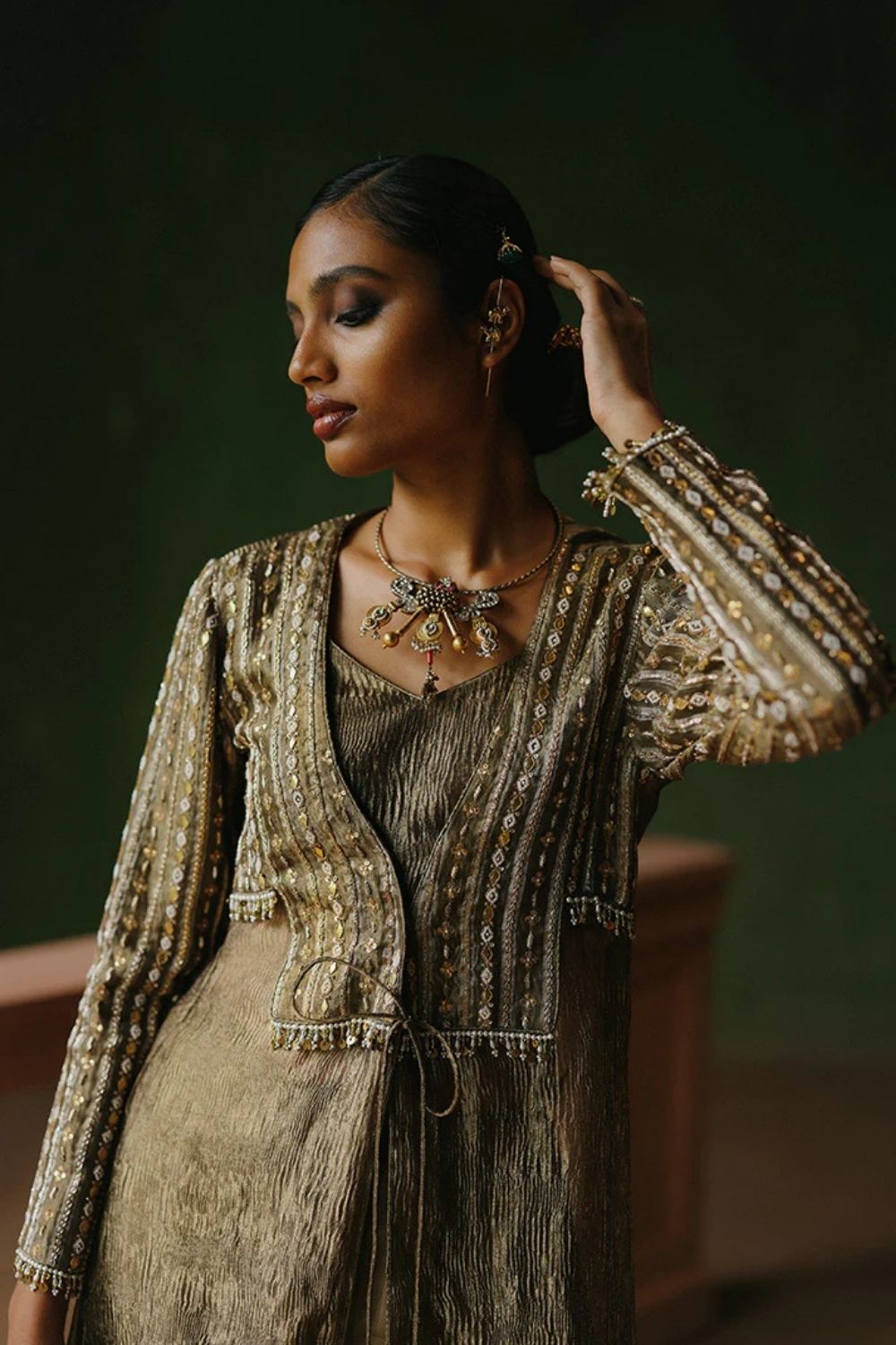Usha Jacket Bustier Sharara Set