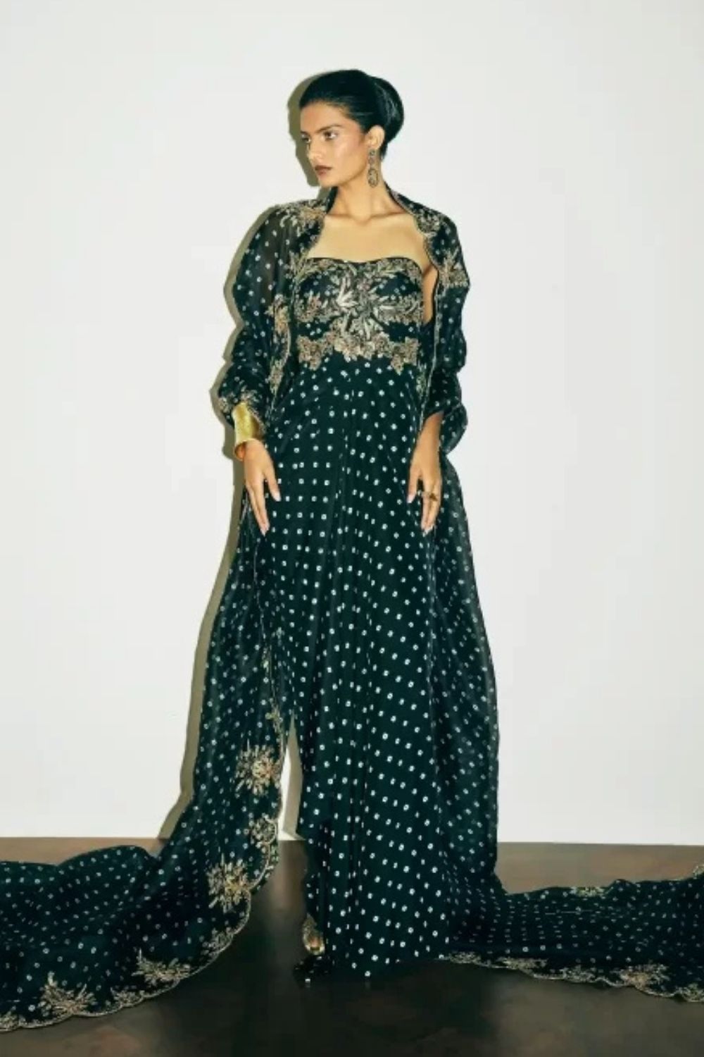 “Solene” Dress with “Venetia” Cape